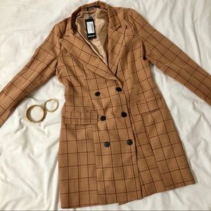Nasty Gal Blazer Suit Mini Dress Plaid